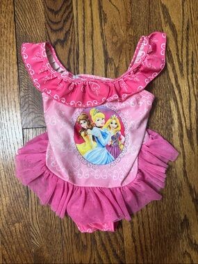 2013 Girls Pink Disney Princess Tutu Swimsuit SZ 3T